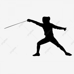 Sports Fencing Character Silhouette, Physical Education ...