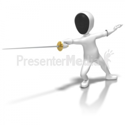 Stick Figure Fencing Thrust - Sports and Recreation - Great ...