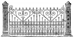 Victorian Clip Art - Ornate Iron Gate | Journaling Ephemera ...