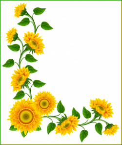 Shocking Sunflower Border Decoration Png Clipart Image This U That ...