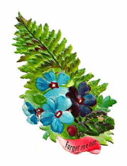 Antique Images: Digital Vintage Flower Clip Art of Blue Flower ...