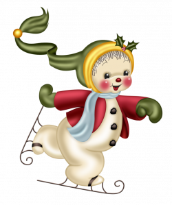 PPS_Ice Skating Snowman.png | Snowman, Cards and Christmas art