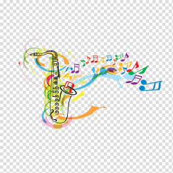 Multicolored saxophone illustration, Saxophone Music ...