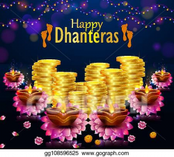 Vector Art - Happy dhanteras diwali light festival of india ...