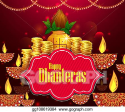Vector Art - Happy dhanteras diwali light festival of india ...