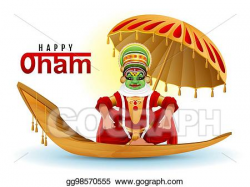 Vector Art - Happy onam greeting card. hindu festival ...