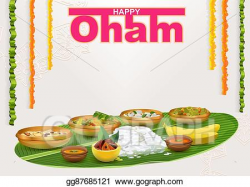 Vector Stock - Happy onam. food for hindu festival. Clipart ...