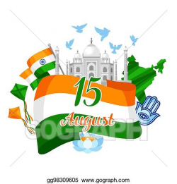 Vector Clipart - India independence day greeting card ...