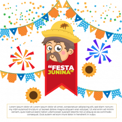 Festa Junia, Brazilian June Fest Logo With Elements And Background ...