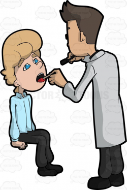 A Doctor Inspecting The Mouth Of A Patient For Any Infection ...