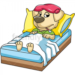 Dog Mascot Character Sick In Bed | Clipart Of Animals | Sick ...