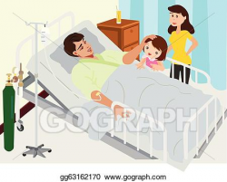 Vector Clipart - Visiting patient in hospital. Vector ...