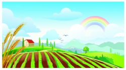 Clipart farm field - ClipartFest | Rainbow mural ideas ...