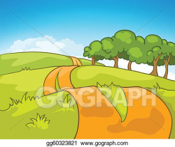 Vector Art - Cartoon nature landscape. Clipart Drawing ...