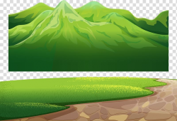 Grass-covered rock formation and field , Animation Cartoon ...