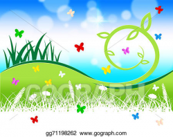 Stock Illustration - Nature grass indicates butterflies ...