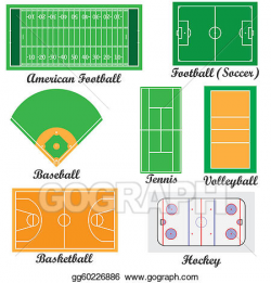 Vector Art - Set of fields for sport games. Clipart Drawing ...