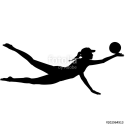 Woman Beach Volleyball silhouette, Female Beach Volleyball ...