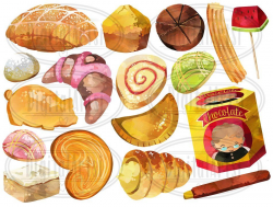 Watercolor Mexican Sweets Clipart #Elote#Polverones#Spanish ...