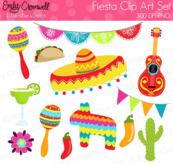 Fiesta Digital Clipart, Cinco De Mayo Clipart, Commercial Use, Instant  Download, PNG, Sombrero Clipart