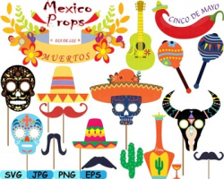 Mexico Props Fiesta Clipart Mexican birthday cinco de mayo SVG fiesta hats  -175s