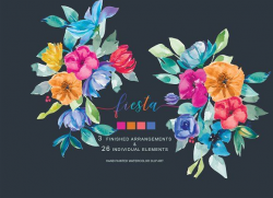 Hand Painted Colorful Fiesta Clipart by Patishopart on ...