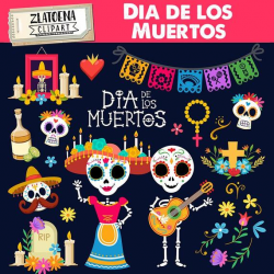 Day of the dead clip art Dia de los Muertos graphics Fiesta clipart Mexico  clipart Mexican Fiesta Sugar skull Mexican Party Clip Art