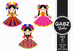 Mexican Doll, Mexican Birthday, Mexican Party, Mexican Folklore, Clipart,  Aztec, Decorative, Baby Shower, Mexican, Fiesta, Gabz