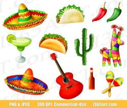 50% OFF Mexican Fiesta Clipart, Cinco De Mayo, Taco Tuesday ...