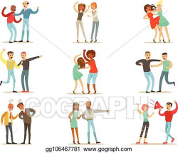 Vector Stock - People fighting and quarrelling making a loud ...