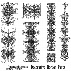 Vector Art: Decorative Border Parts Kit — Vintage Vectors | Vector ...