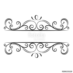 Calligraphic flourish frame. Decorative ornate border ...