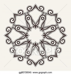 Vector Clipart - Filigree flower henna pattern. Vector ...