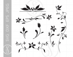 FLORAL SVG Dxf Eps Jpeg | Filigree Svg Cut File Clipart Downloads | Floral  Wedding Svg Silhouette Svg Clipart SC174