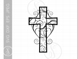 Religious Cross Svg Cut Files Filigree Cross Clip Art ...