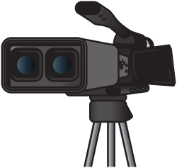 OnlineLabels Clip Art - 3D Movie Camera