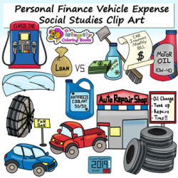 Personal Finance Clip Art - Vehicle Expense Set