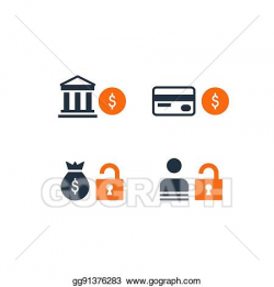 Vector Art - Financial security savings bank account icon ...
