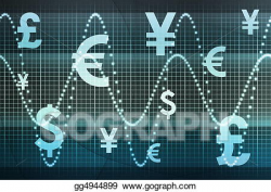 Clipart - Financial sector global currencies. Stock ...