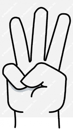 Hand With Three Fingers Up | Silhouette | Clip art, Coloring ...