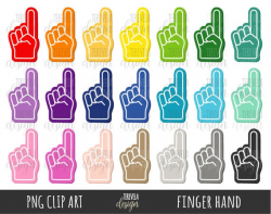 FINGER HAND clipart, number one, father's day, commercial use, COLOR hand,  support, team, foam hand, number 1, best dad, class