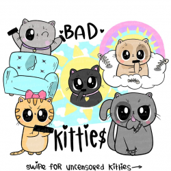 Bad Kitties Digital Clip Art, Flipping Off Cats Digital, Cute Middle Finger  Printables, Hand-Drawn Clip Art