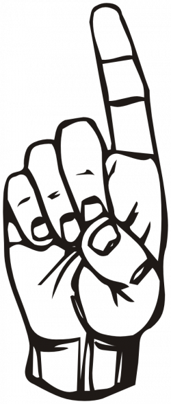 OnlineLabels Clip Art - Sign Language D, Finger Pointing