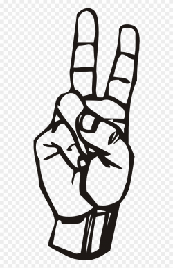 Hand Fingers Raised Two Symbol Png Image Picpng Peace ...