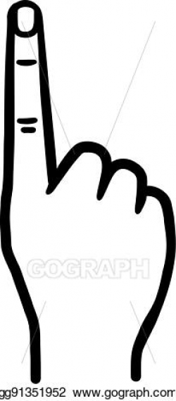 EPS Vector - Hand with index finger contour. Stock Clipart ...