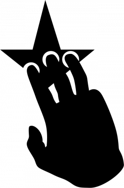 Three Fingers Of A Black Hand On A Star Shape Svg Png Icon Free ...