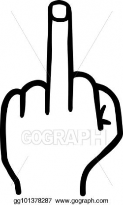 EPS Vector - Hand with middle finger contour. Stock Clipart ...