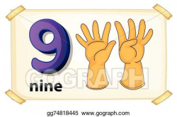 Vector Stock - Number 9. Clipart Illustration gg74818445 ...