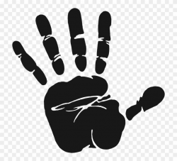 Fingers Clipart Opened Hand - Hand Print Clipart Black And ...