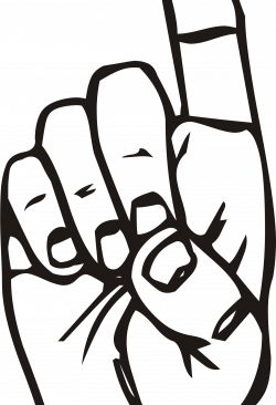 Sign language D, finger pointing Icons PNG - Free PNG and Icons ...